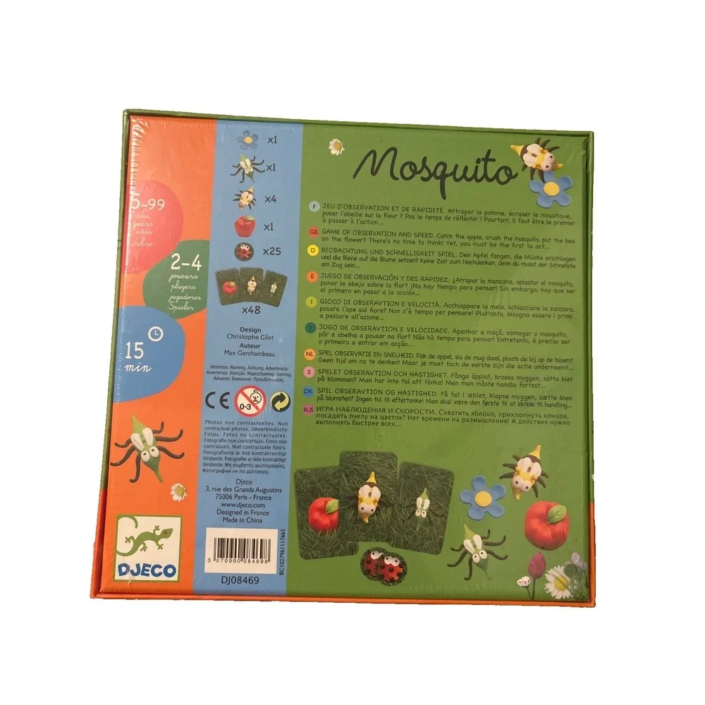 Djeco Mosquito Game Kids Board Game Ages 5+ Fast Reaction‎ Sealed New
